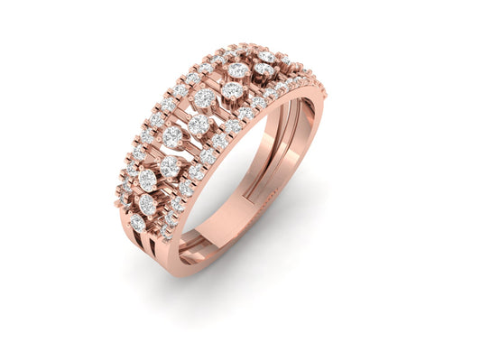 Triple Row Diamond Band Ring