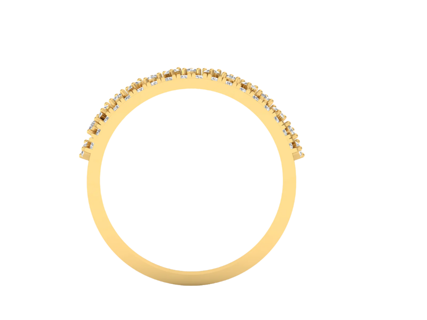 Triple Row Diamond Band Ring
