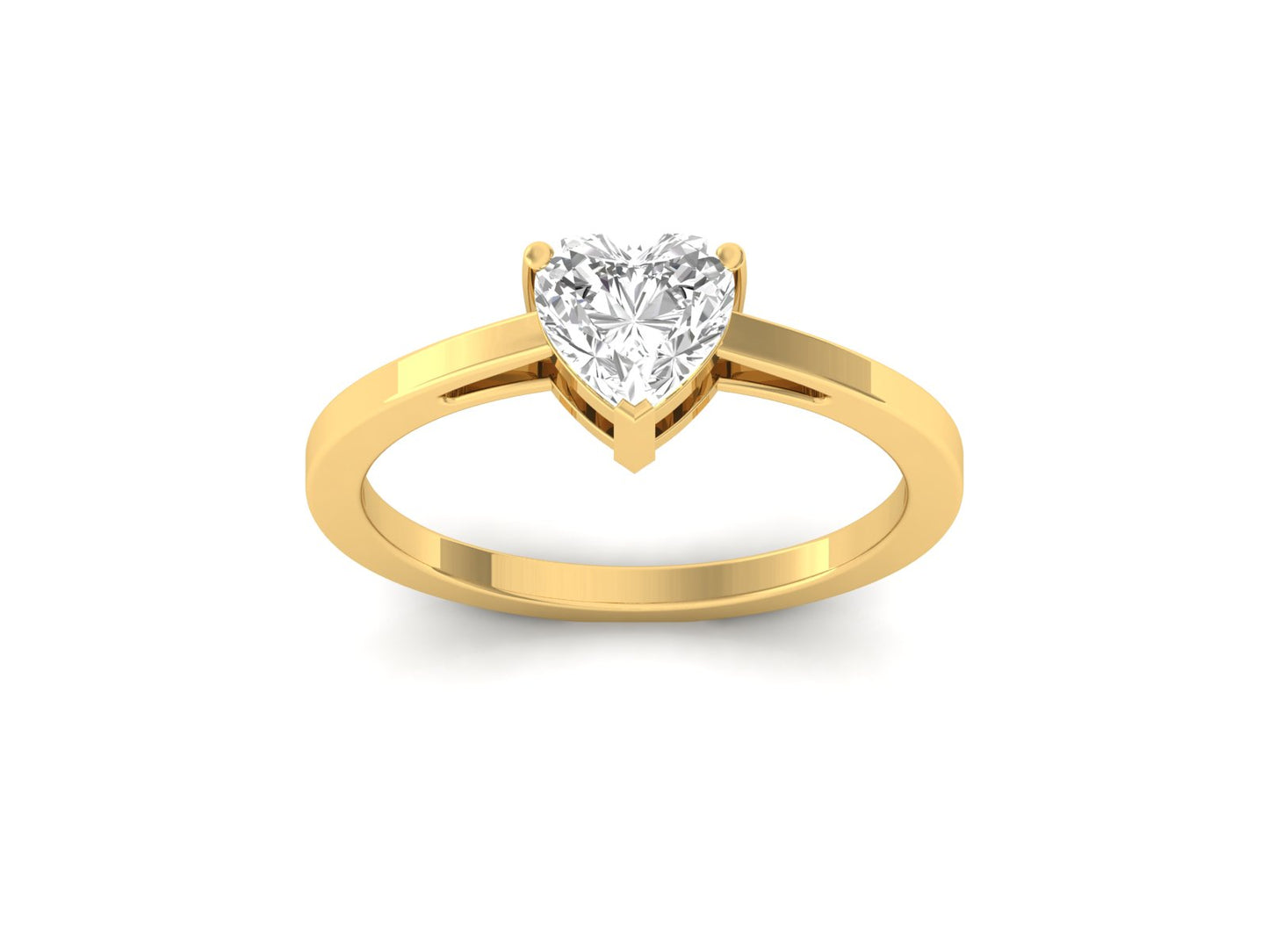 1.0 Carat Solitaire Heart Diamond Ring