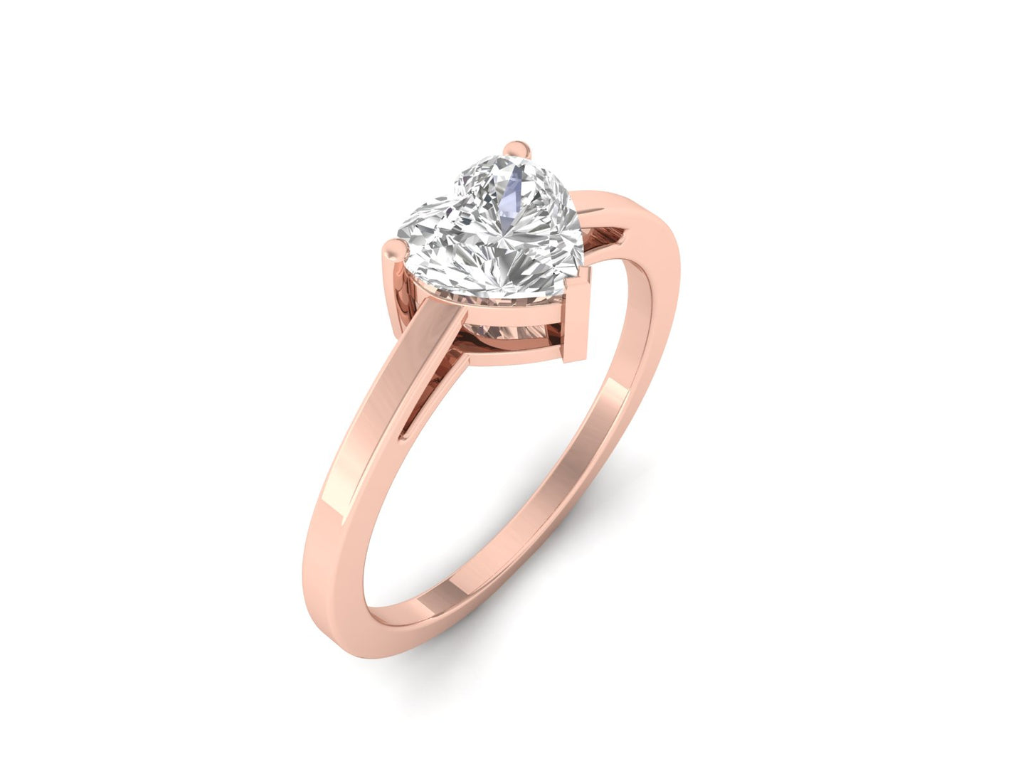 1.0 Carat Solitaire Heart Diamond Ring