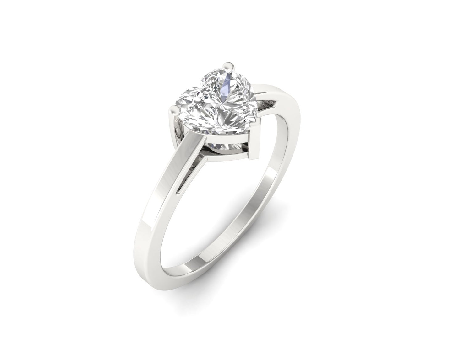 1.0 Carat Solitaire Heart Diamond Ring