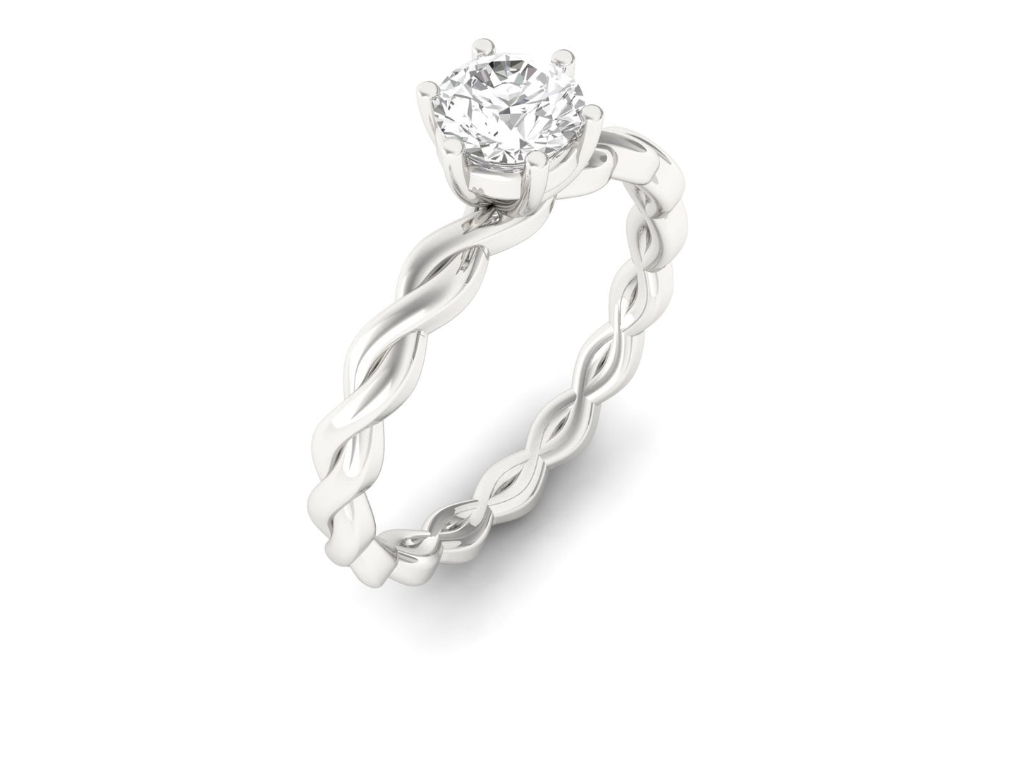 0.50 Carat Solitaire Diamond Entangled Ring