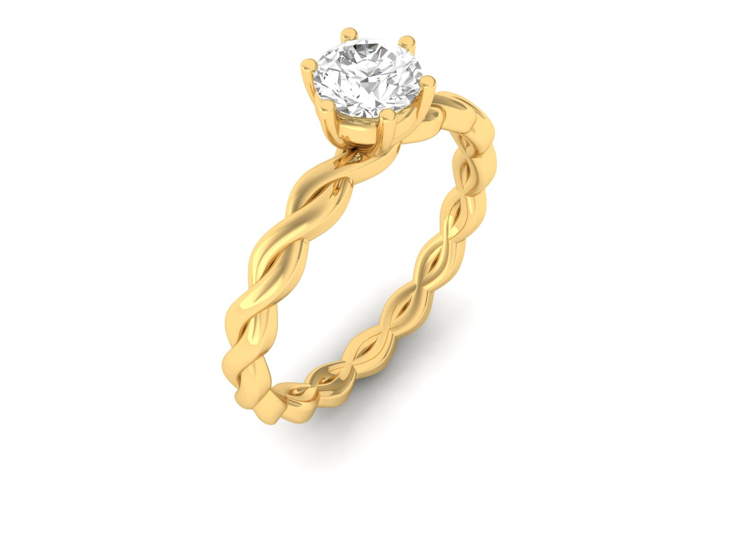 0.50 Carat Solitaire Diamond Entangled Ring