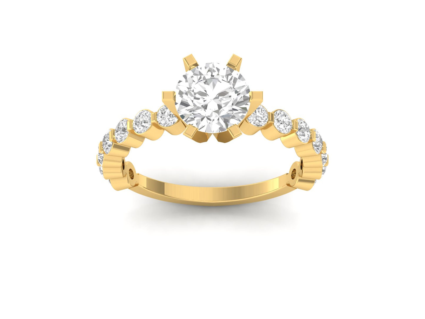 1.50 Carat Round Solitaire with Diamond Band