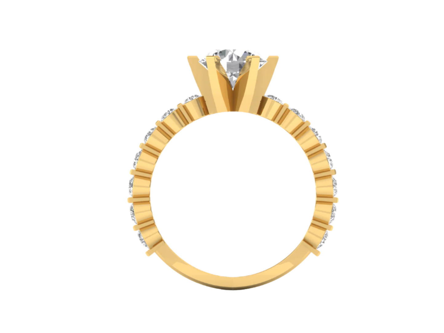 1.50 Carat Round Solitaire with Diamond Band