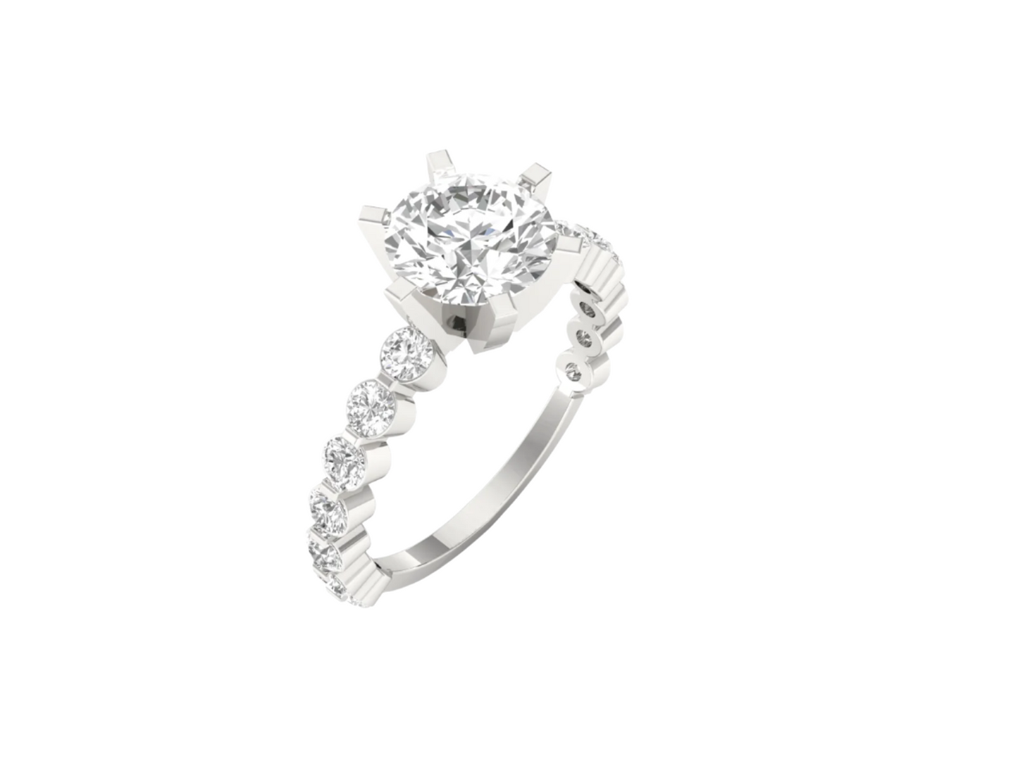 1.50 Carat Round Solitaire with Diamond Band
