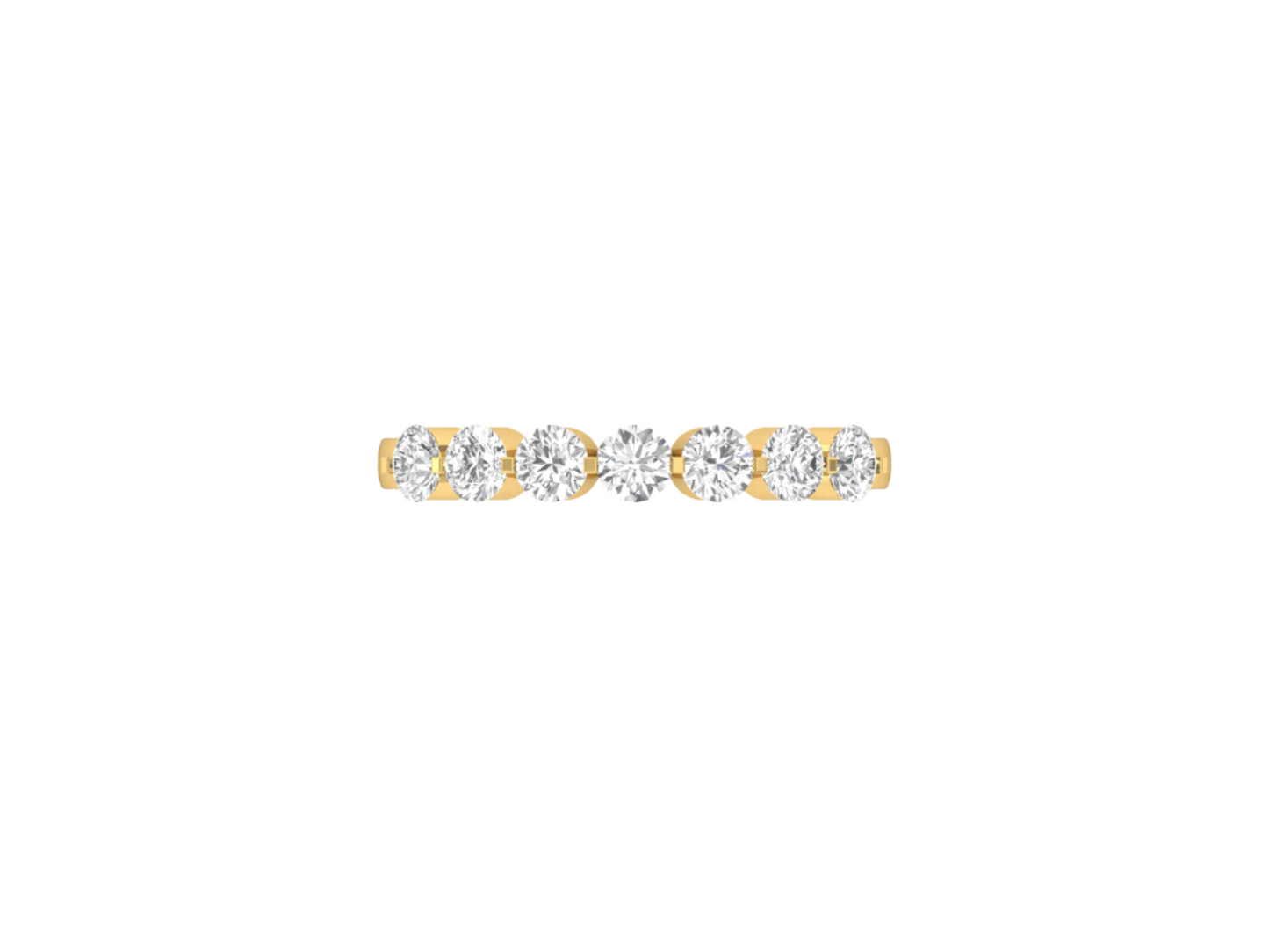 Elegant Band with Seven Round Brilliant Diamonds