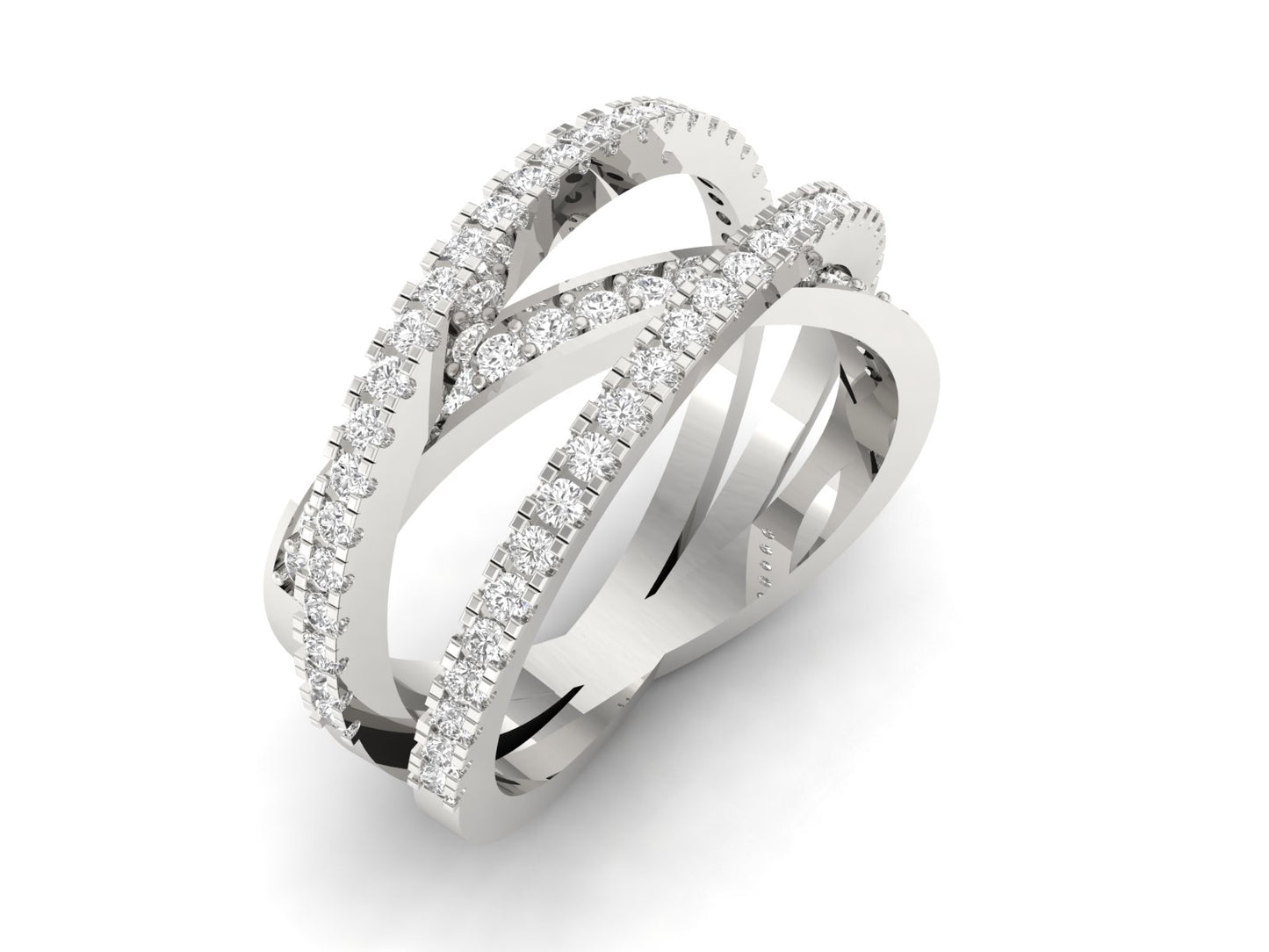 Elegant Crossover Diamond Ring