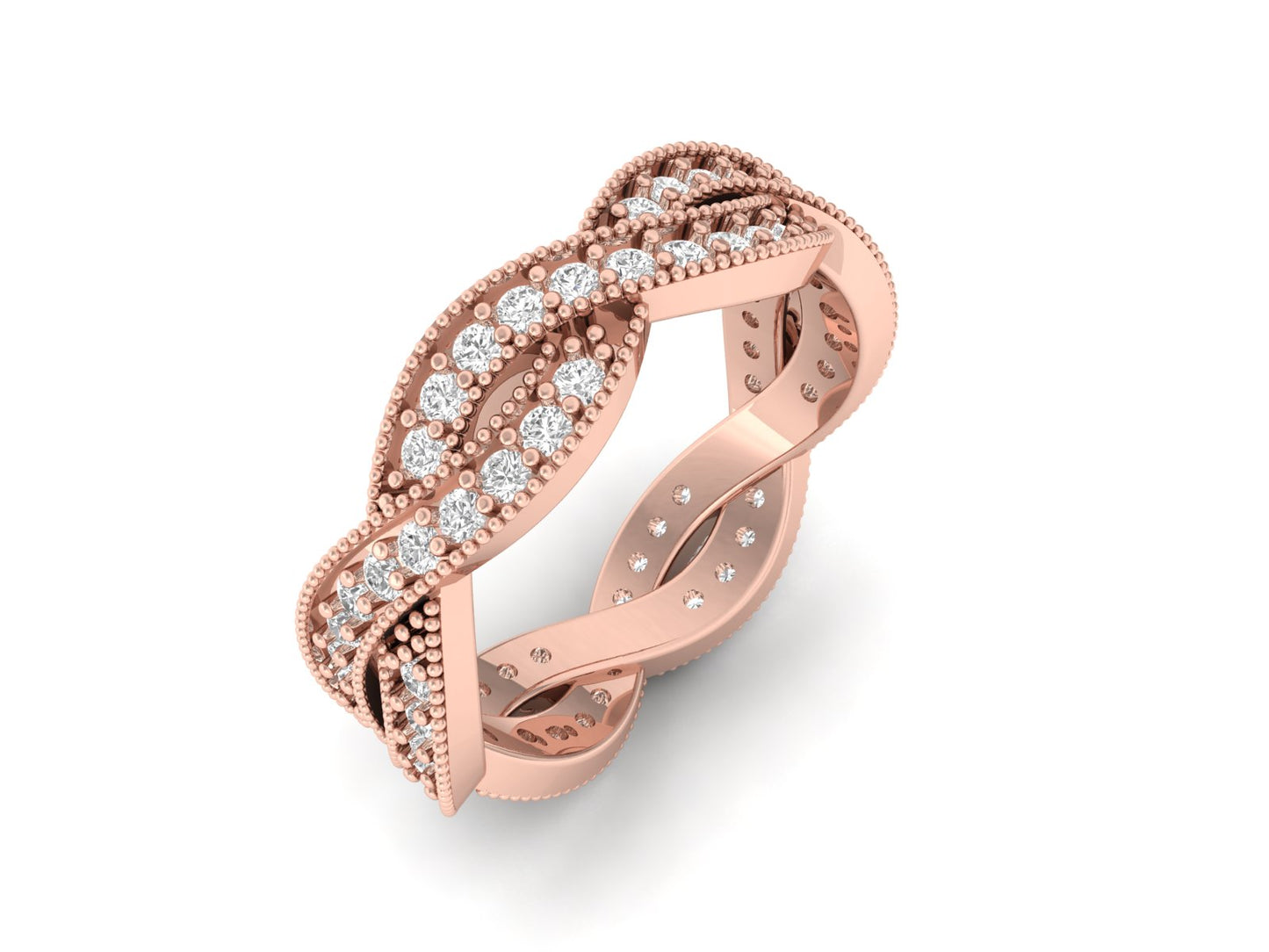 Twisted Infinity Diamond Ring