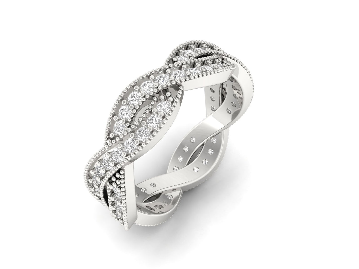 Twisted Infinity Diamond Ring