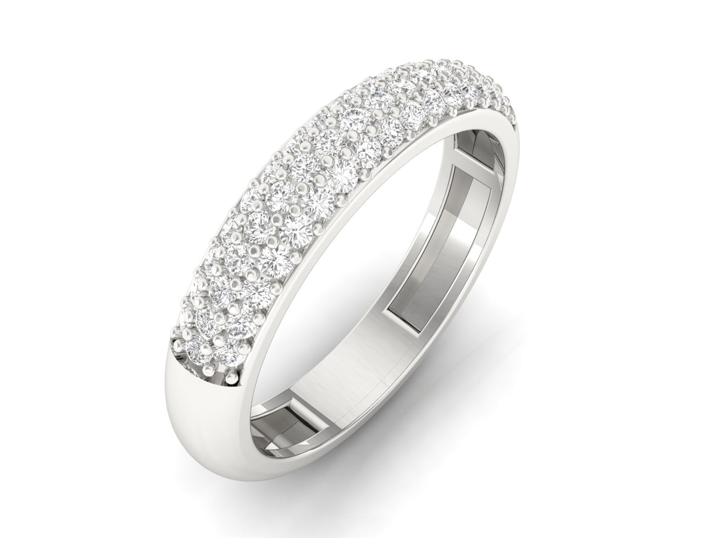 Triple Row Diamond Half Eternity Ring