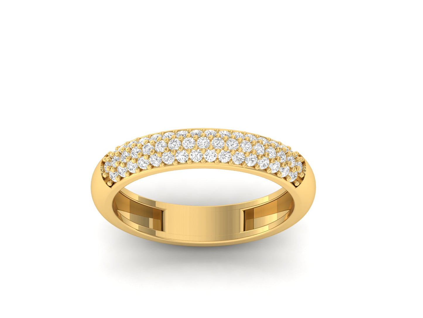 Triple Row Diamond Half Eternity Ring