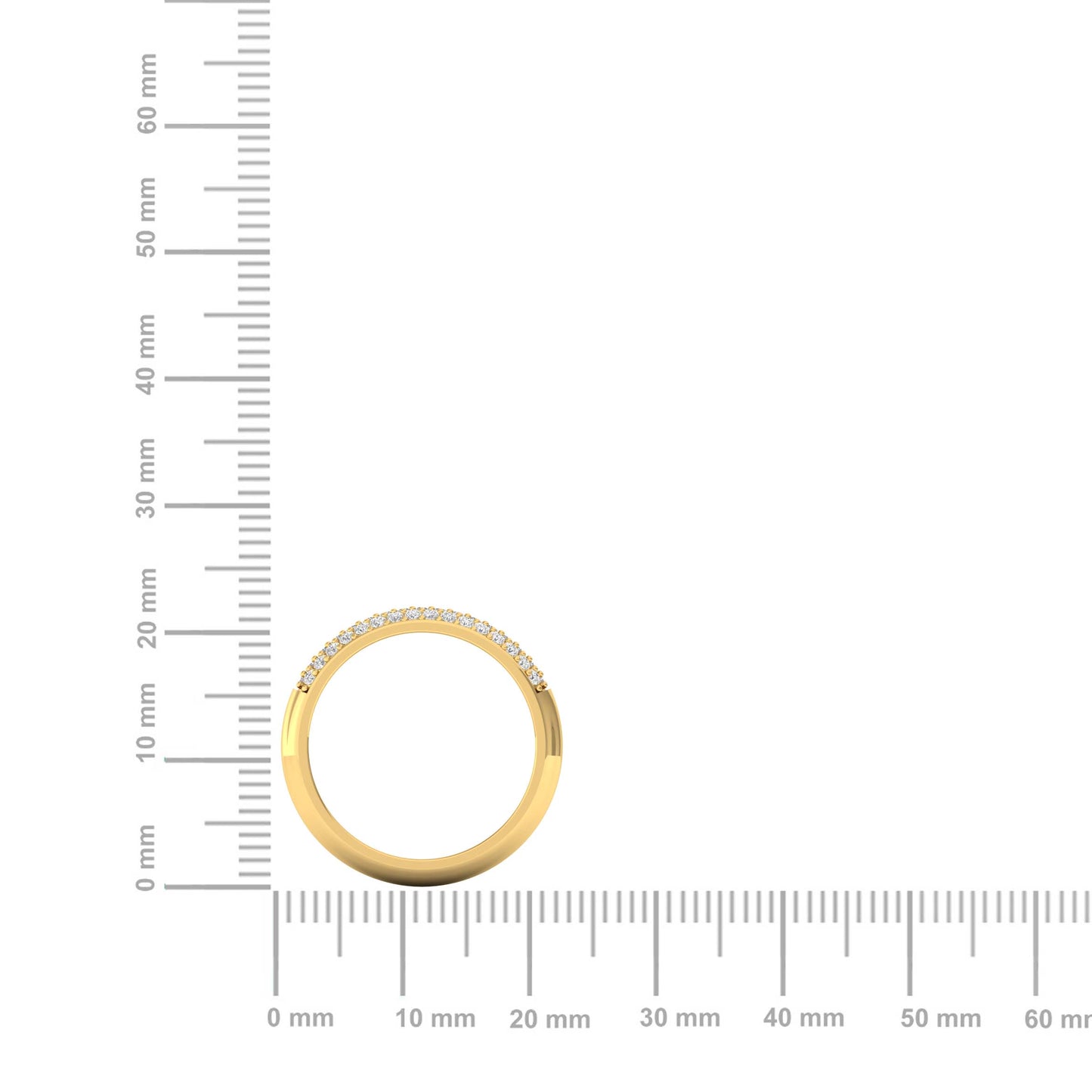 Triple Row Diamond Half Eternity Ring