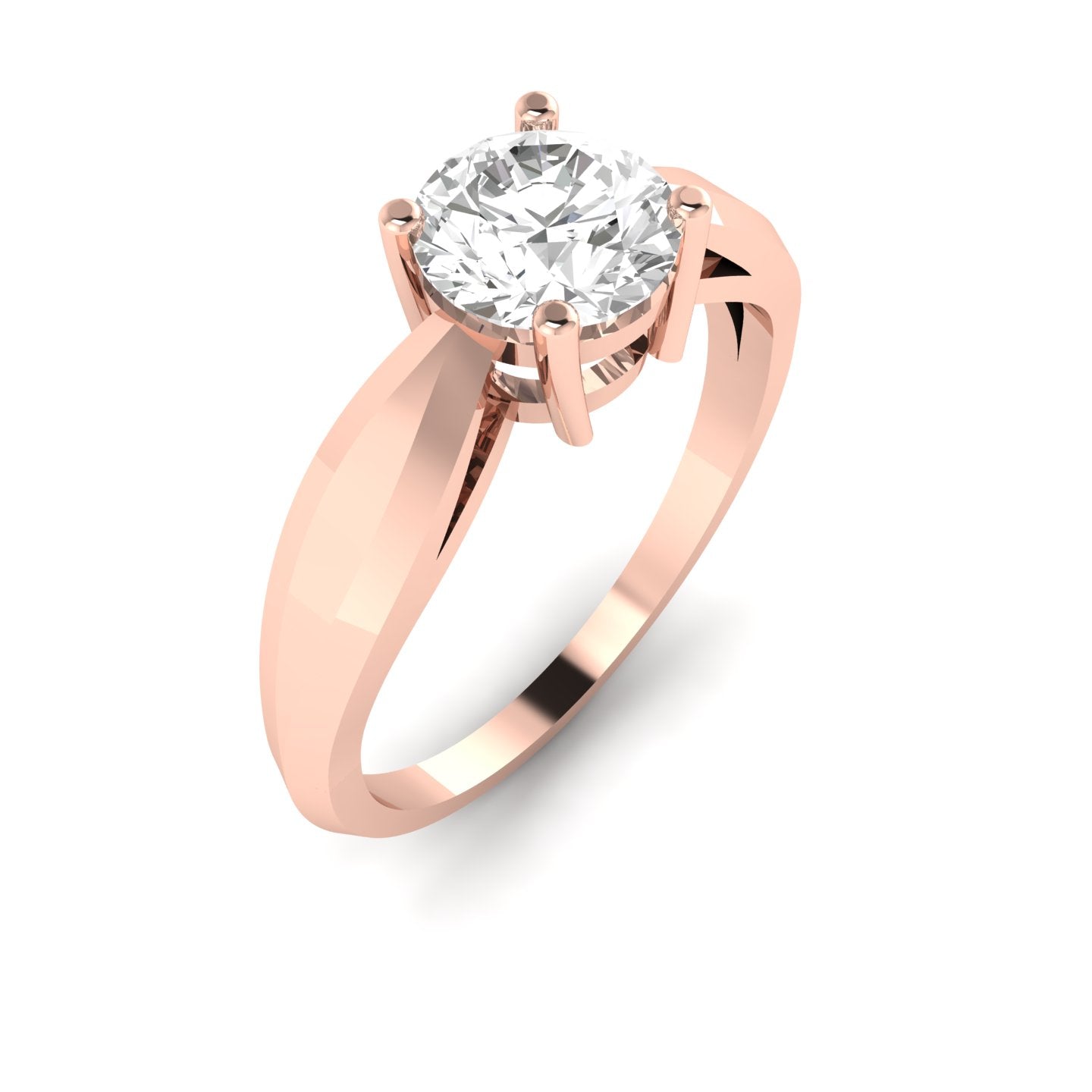 1.0 Carat Sparkling Diamond Solitaire Engagement Ring