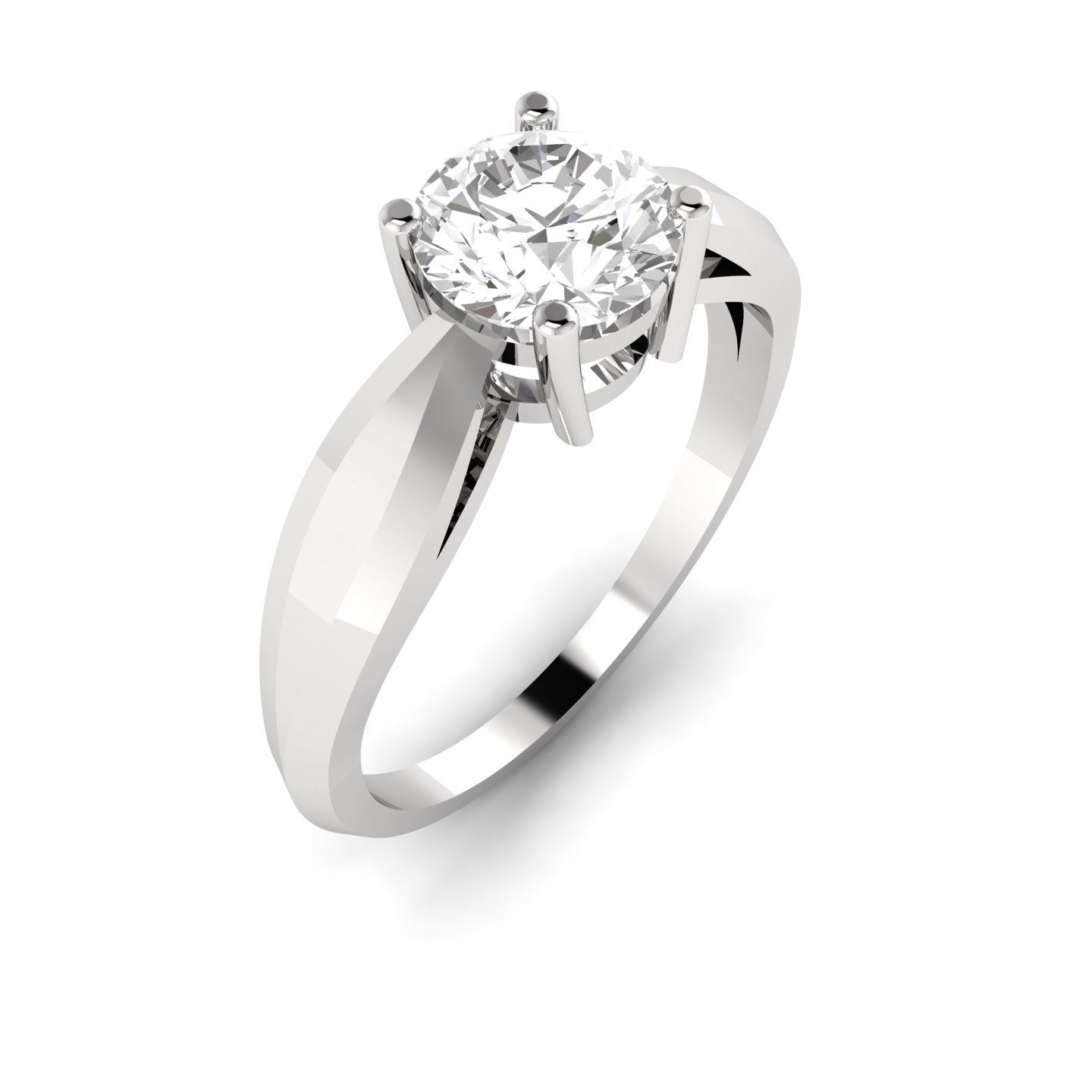 1.0 Carat Sparkling Diamond Solitaire Engagement Ring