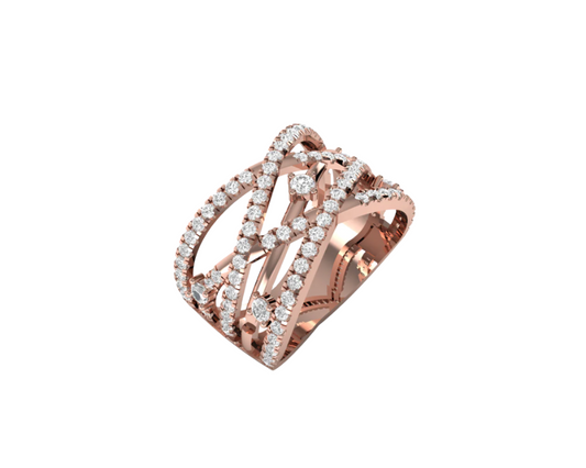 Sparkling Diamond Criss-Cross Ring