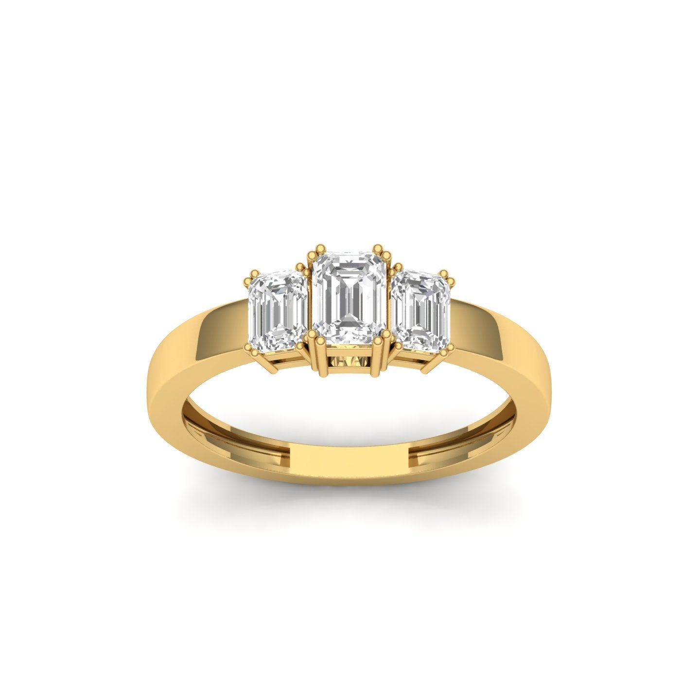Timeless Trinity Emerald Cut Diamond Ring