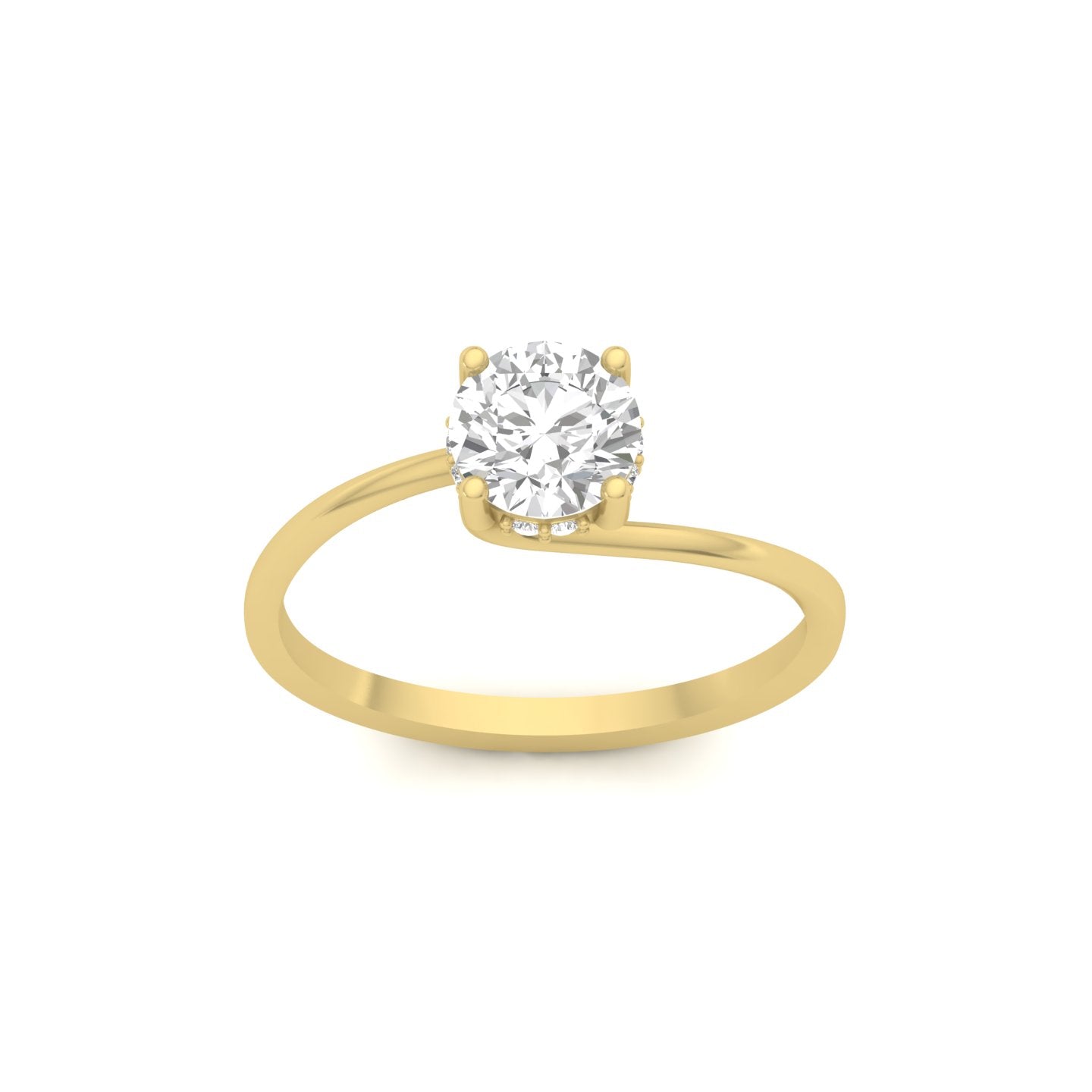 Dazzling Solitaire Engagement Ring with Diamond Accents