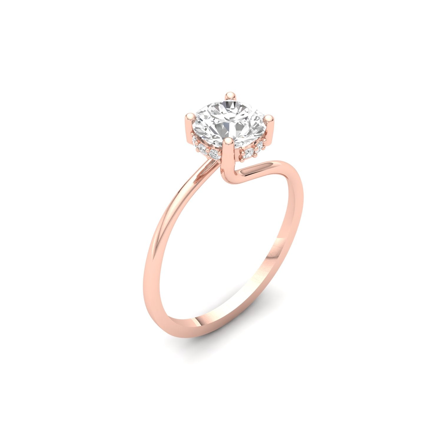 Dazzling Solitaire Engagement Ring with Diamond Accents