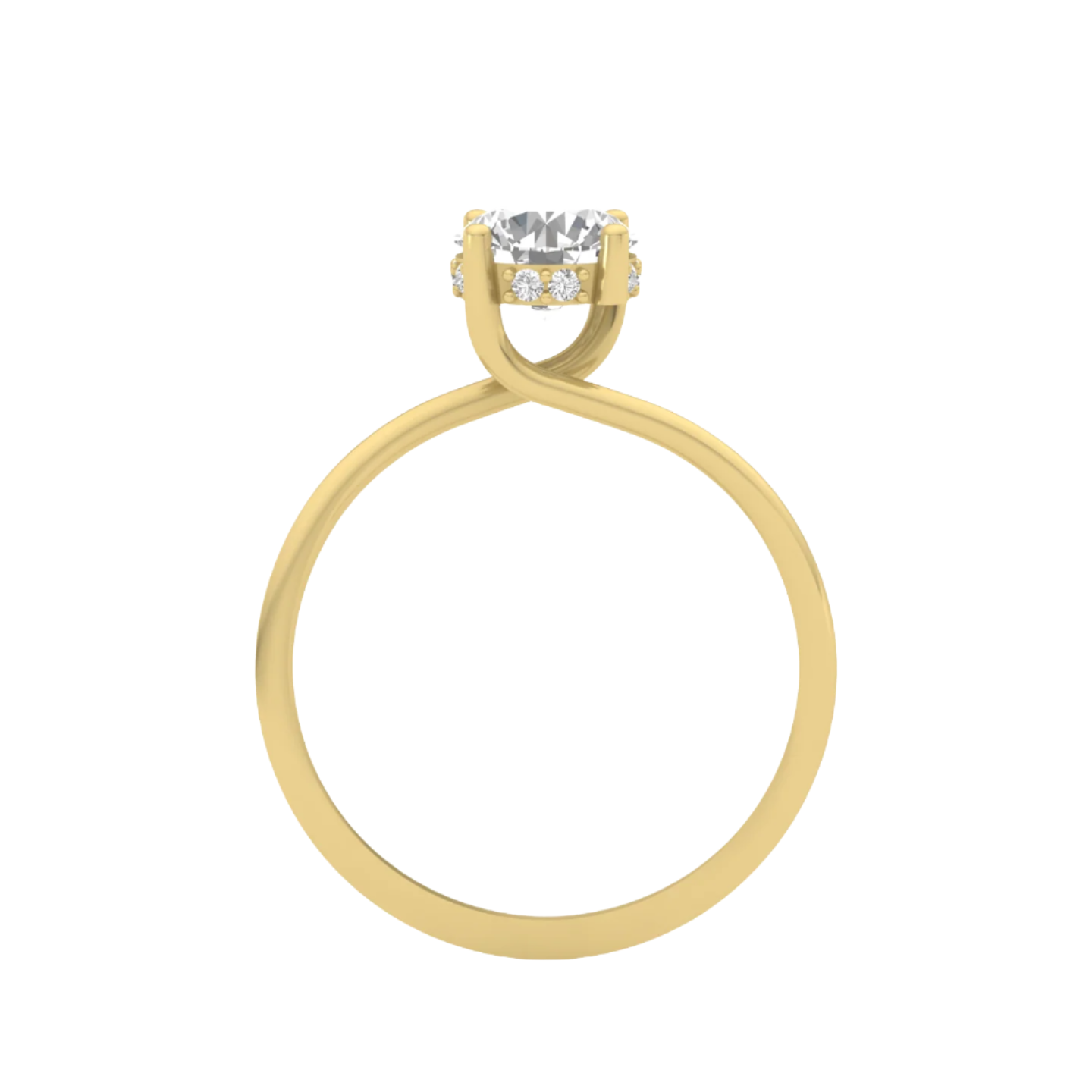 Dazzling Solitaire Engagement Ring with Diamond Accents