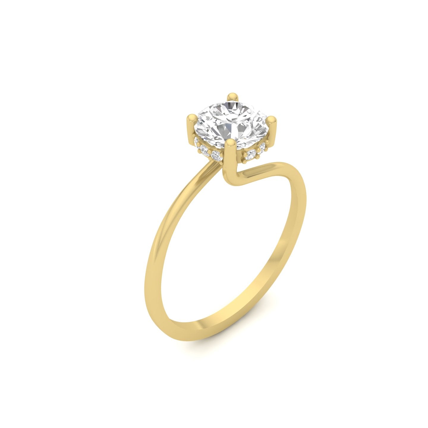 Dazzling Solitaire Engagement Ring with Diamond Accents