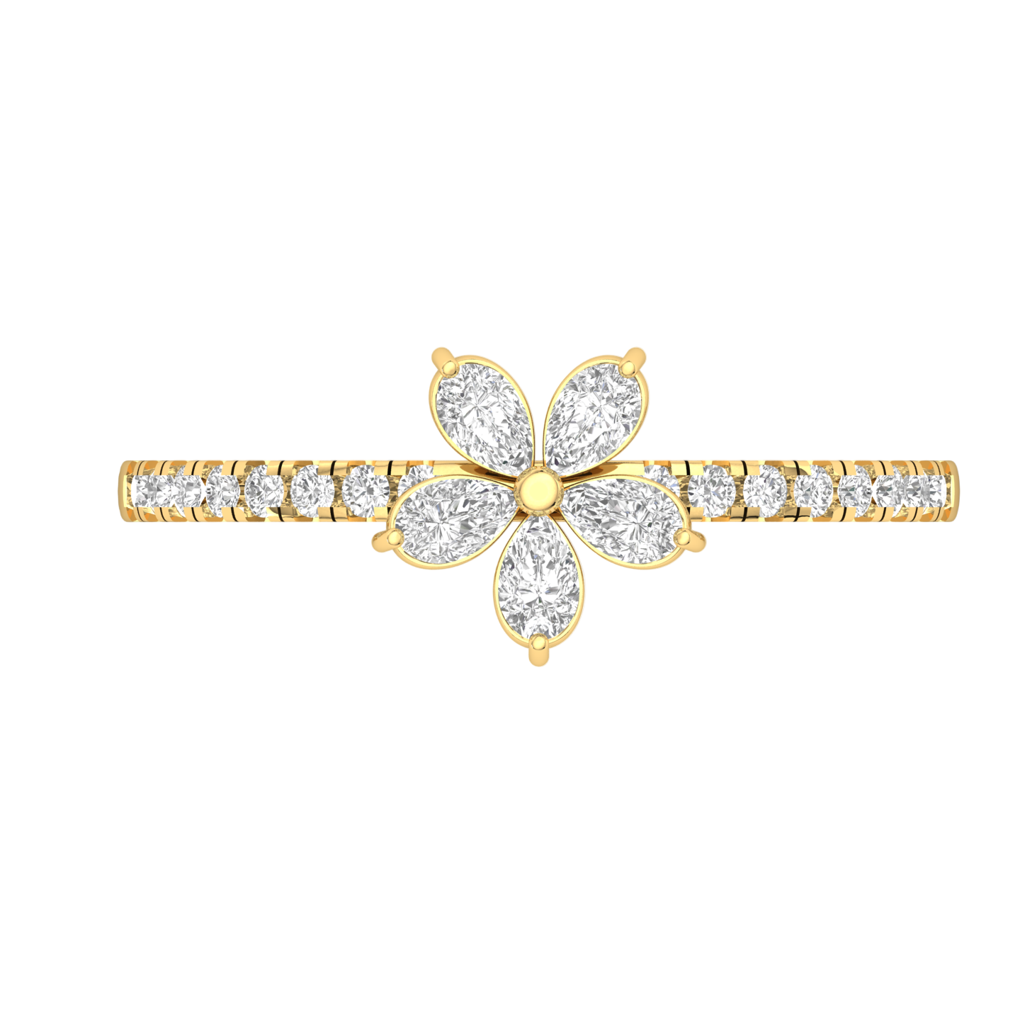 Sparkling Flower Cluster Ring