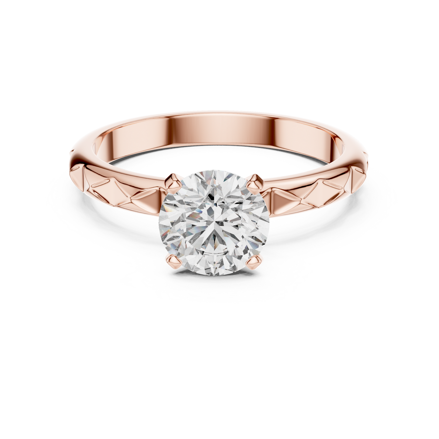 Vine Engraved Solitaire Ring