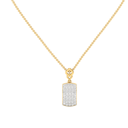 Diamond-Encrusted Rectangular Charm Pendant (without Chain)