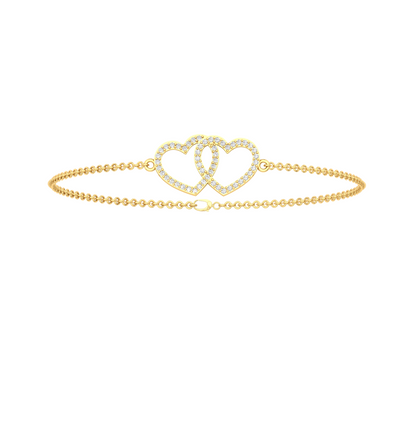 Pave Duo Heart Diamond Bracelet