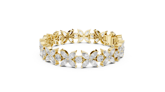 Sparkling Floral Diamond Tennis Bracelet