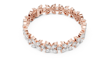Sparkling Floral Diamond Tennis Bracelet