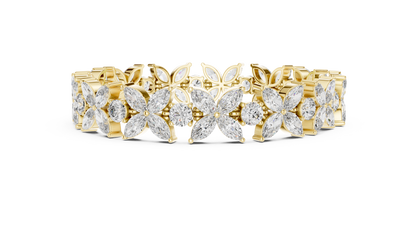 Sparkling Floral Diamond Tennis Bracelet