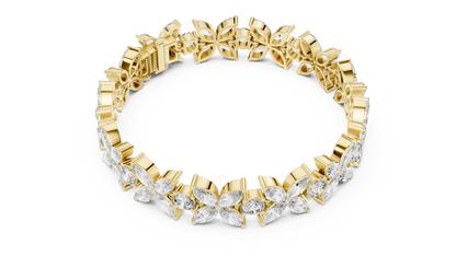 Sparkling Floral Diamond Tennis Bracelet