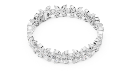 Sparkling Floral Diamond Tennis Bracelet