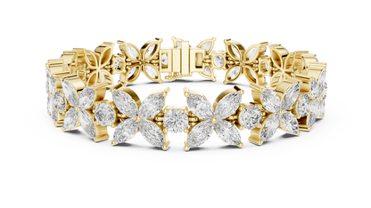 Sparkling Floral Diamond Tennis Bracelet