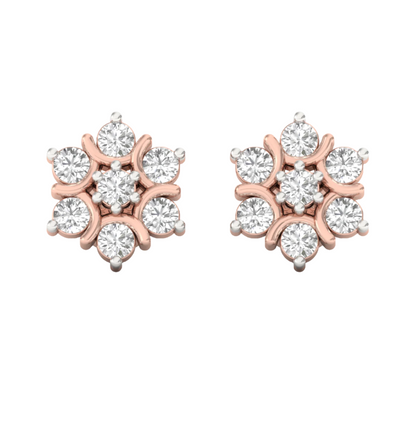 Golden Floral Diamond Earring