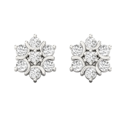 Golden Floral Diamond Earring