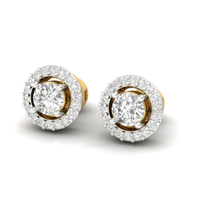 Radiant Diamond Halo Studs