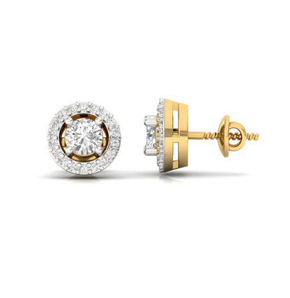Radiant Diamond Halo Studs