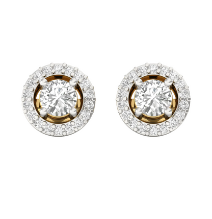 Radiant Diamond Halo Studs