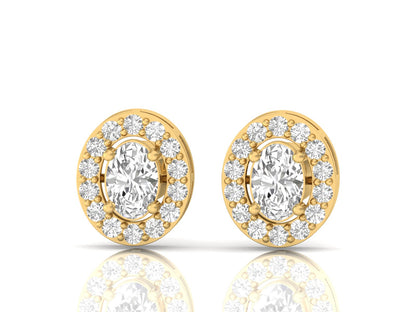 Oval Diamond Halo Earrings