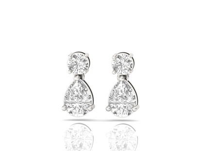 Pear Diamond Drop Earrings