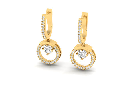 Solitaire Diamond Hoop Earrings