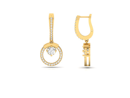 Solitaire Diamond Hoop Earrings