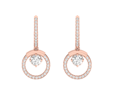 Solitaire Diamond Hoop Earrings