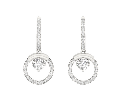 Solitaire Diamond Hoop Earrings