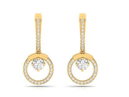 Solitaire Diamond Hoop Earrings