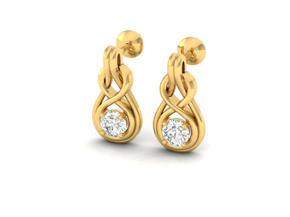 Infinity Loop Diamond Drop Earrings