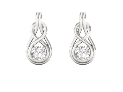 Infinity Loop Diamond Drop Earrings