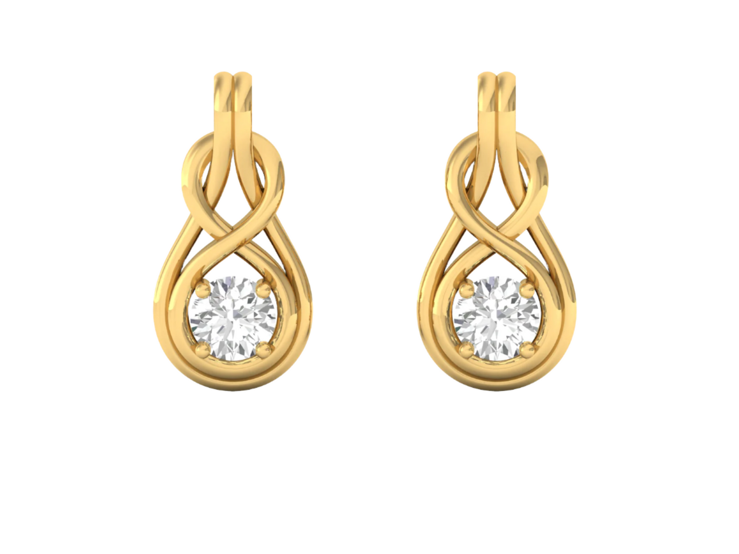 Infinity Loop Diamond Drop Earrings